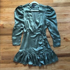 Steve Madden Sage Forest Green Long Sleeve Dress Women’s Medium Holiday Party